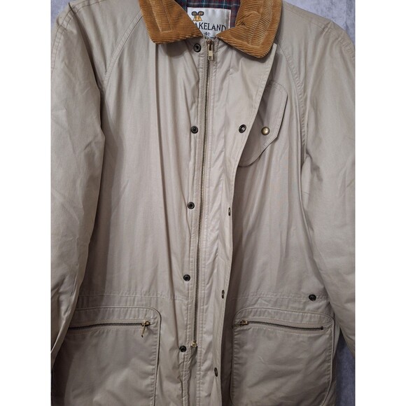 Vintage Lakeland Chore Jacket Barn Coat Womens Sz 40 Large Nylon Corduroy Collar - Picture 12 of 16
